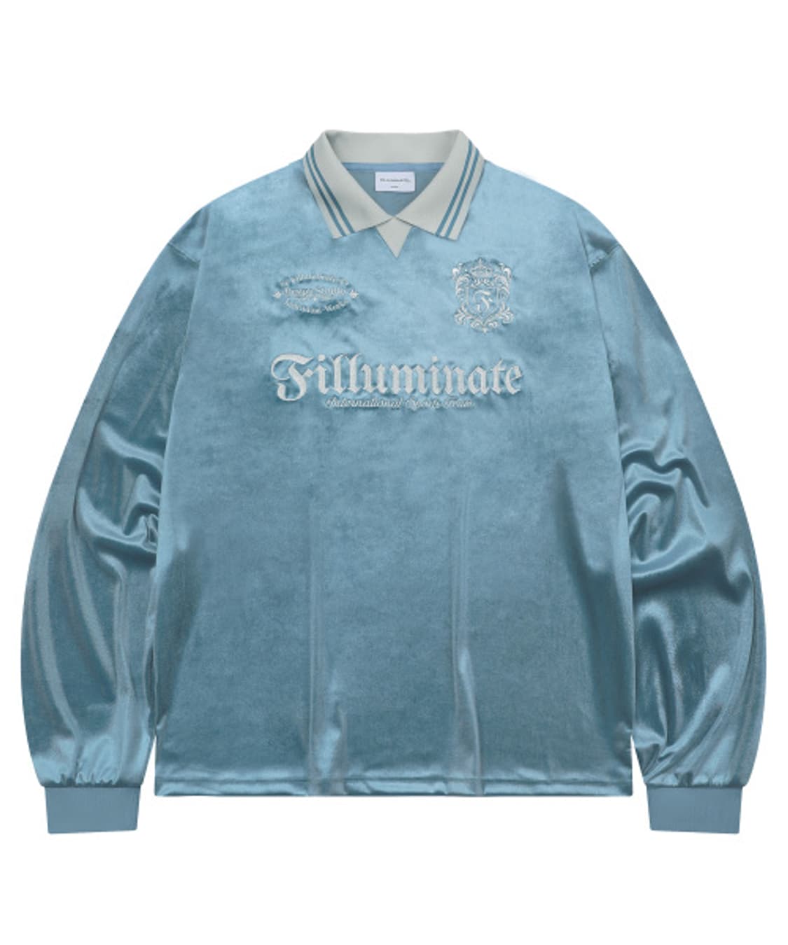 필루미네이트 벨루어 칼라 롱 슬리브 스카이블루 상품이미지1