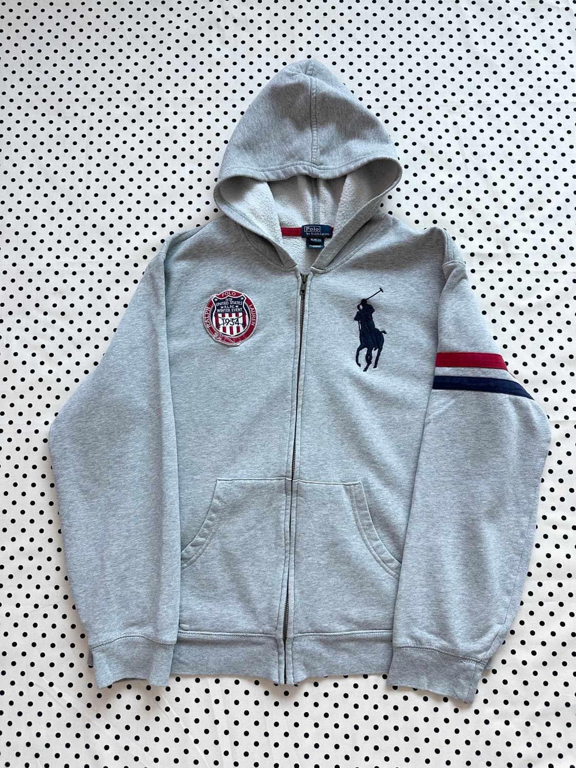 폴로 랄프로렌 빅포니 후드집업 그레이 상품이미지1