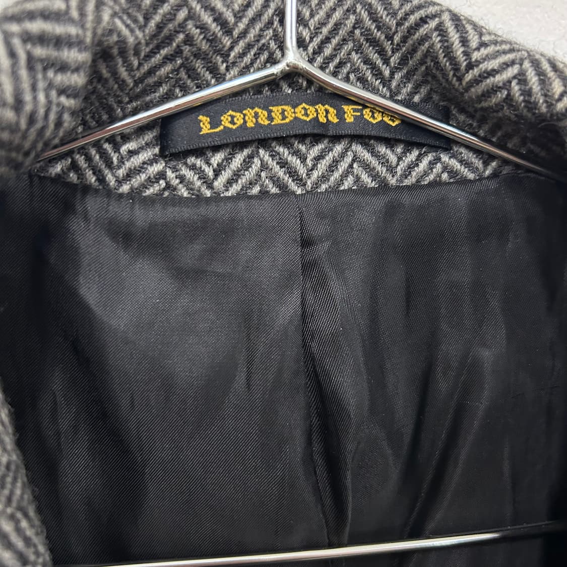 런던포그 울 헤링본 투톤 롱 더블코트 상품이미지3