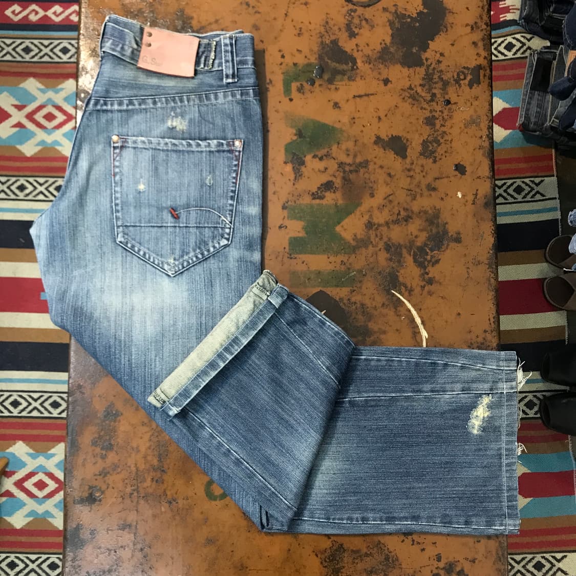 지스타로우 인디고 워시드 데님 팬츠 허리 33 사이즈  상품이미지2