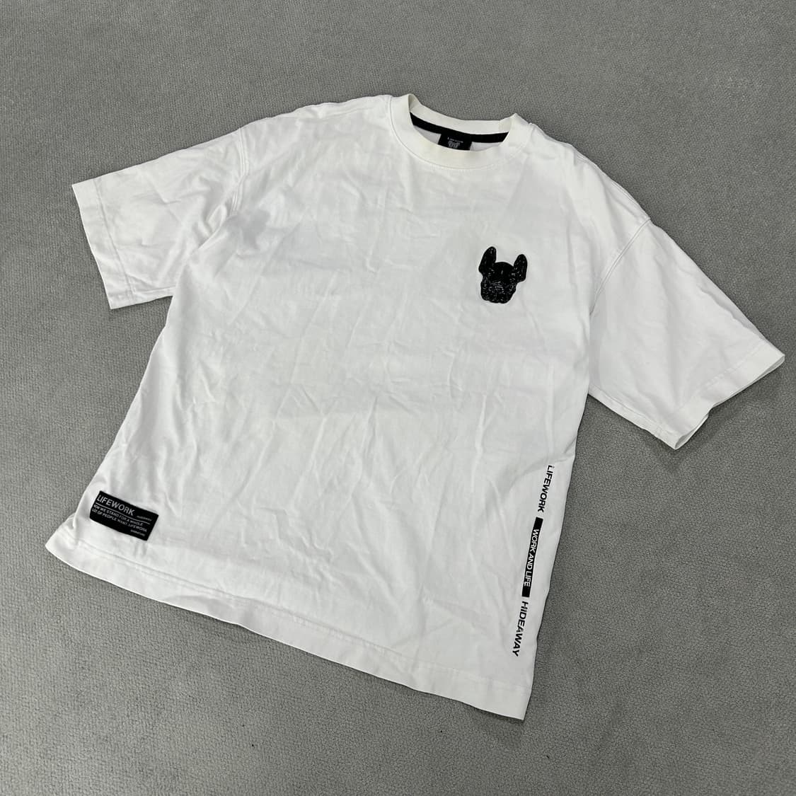 라이프워크 불독 반팔 티셔츠 화이트 m 상품이미지1