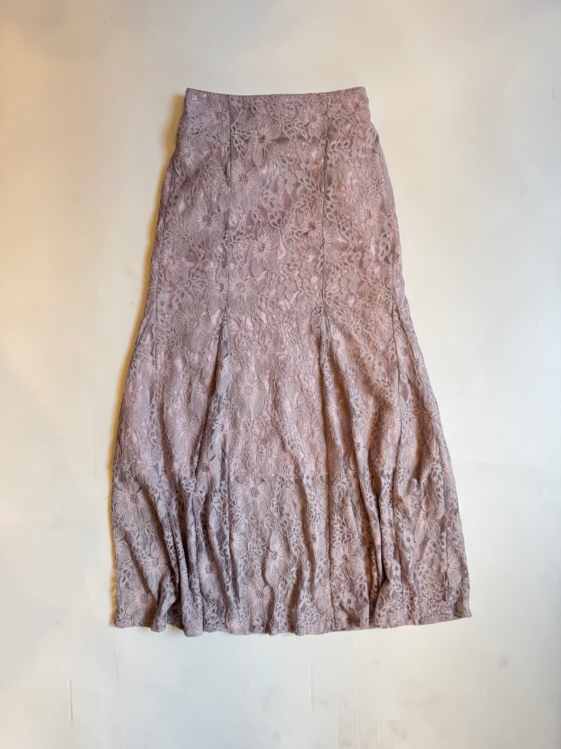 Dusty Mauve Floral Lace Midi Skirt 상품이미지1