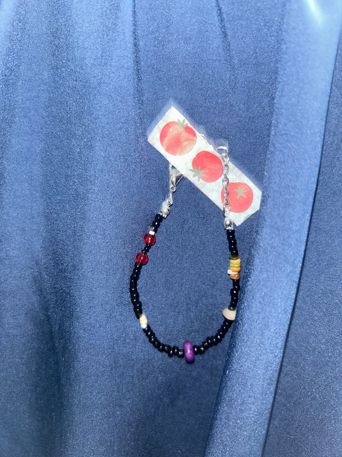 빈티지 비즈 원석 팔찌 / simple red point bracelet 상품이미지1