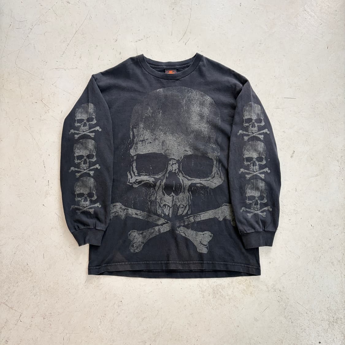 00s HOT LEATHERS 빈티지 스컬 프린팅 롱슬리브 L 상품이미지7
