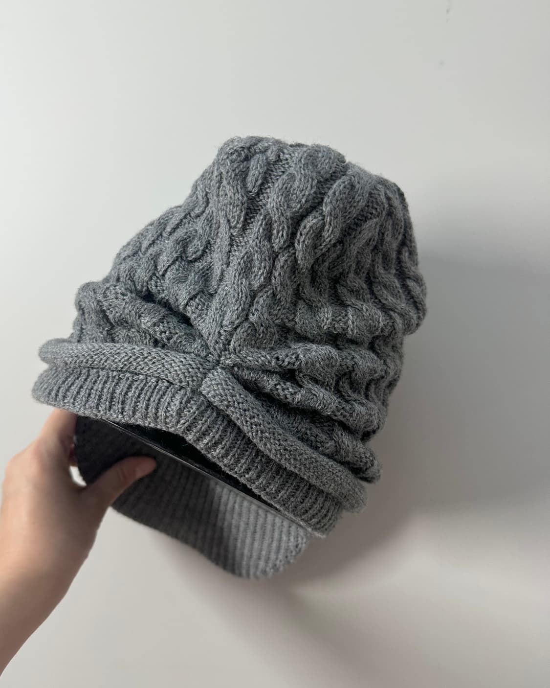 케이블 니트 패턴 셔링 캡 상품이미지2