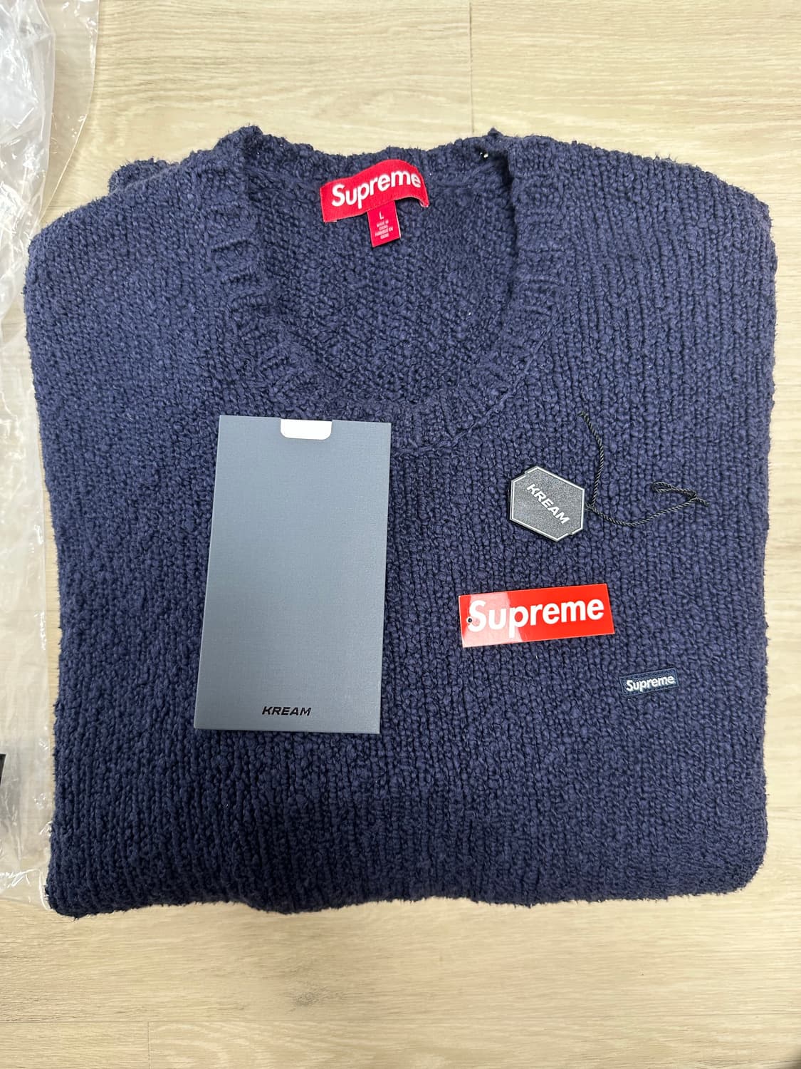 SUPREME 슈프림 부클 스몰 박스 스웨터 니트 네이비 상품이미지6