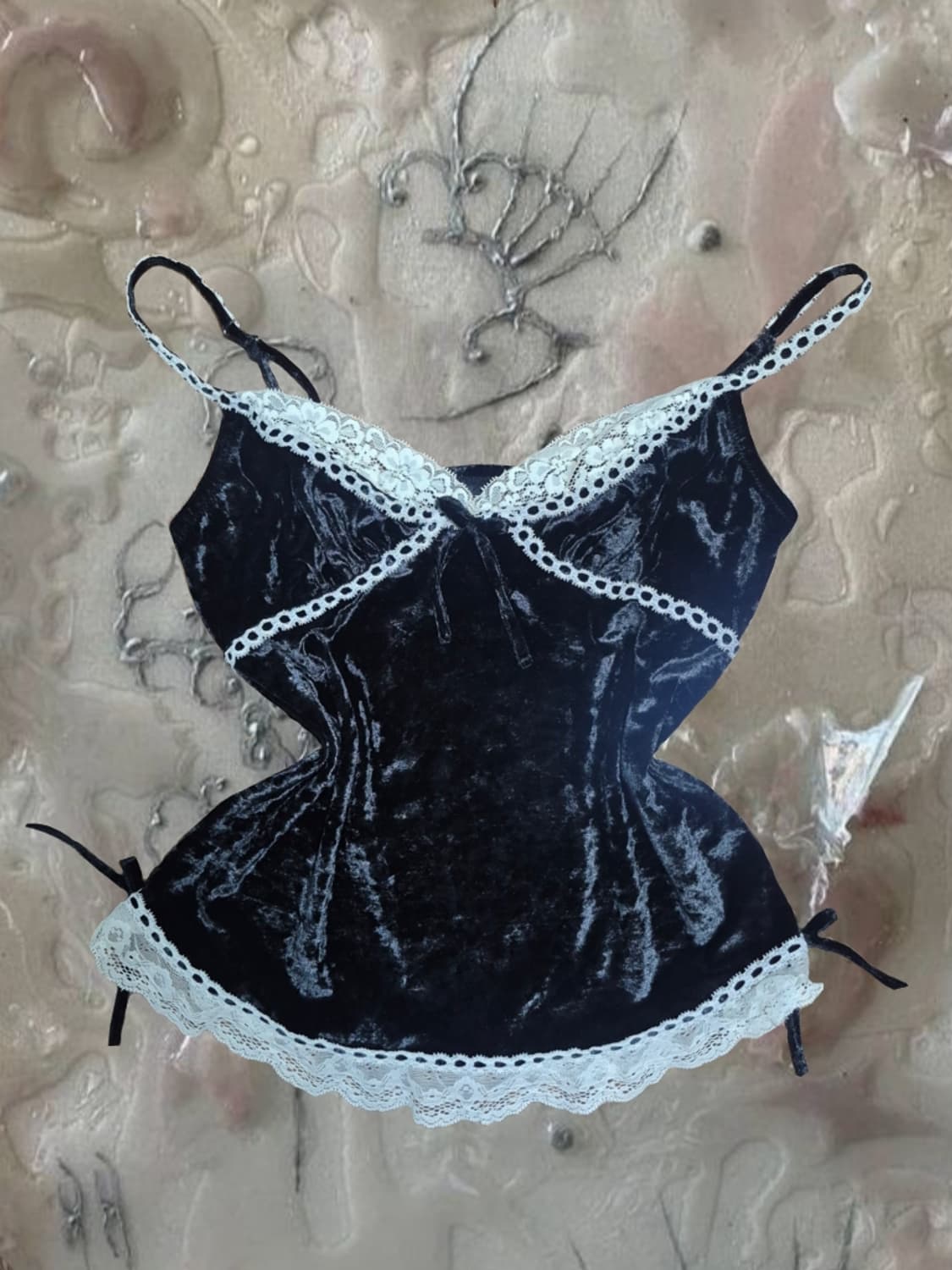 일본 빈티지 에메필 벨벳 레이스 슬립 로걀탑 나시 공겜여주 오네갸루 상품이미지3