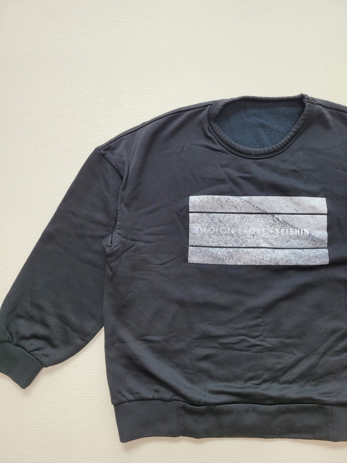 코오롱스포츠 x SEISHIN 남자 오버핏 맨투맨 XL 블랙 상품이미지2