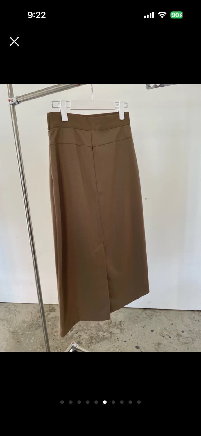 브리드 포켓 스트랩 울 스커트 차콜 S 상품이미지4