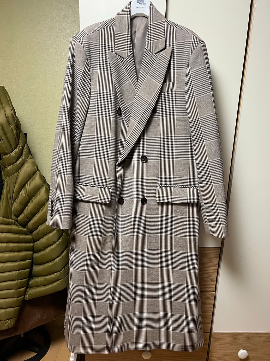 이든메이드 체크 롱 코트 상품이미지4