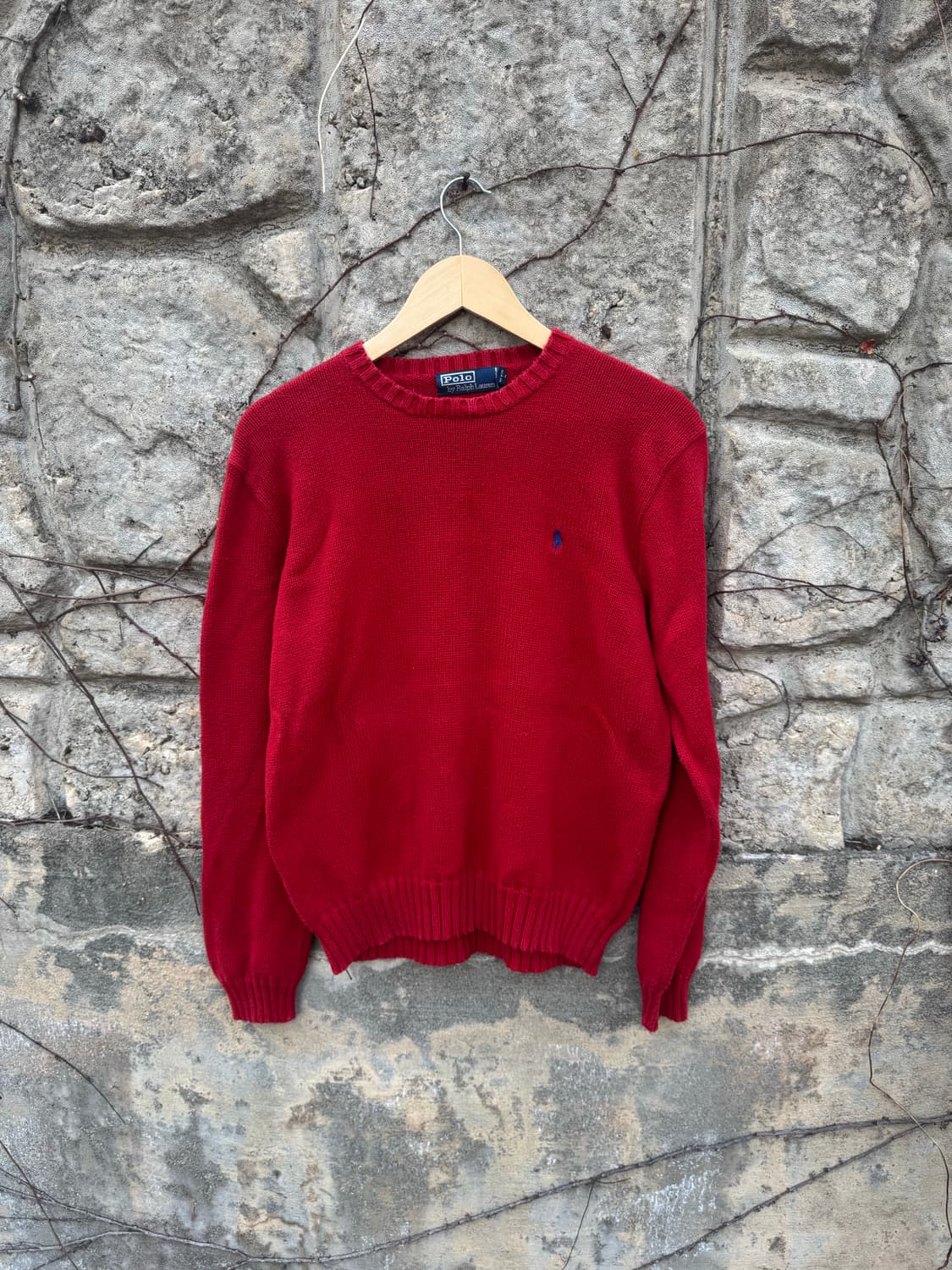 폴로 랄프로렌 빈티지 코튼 니트 레드 m 상품이미지1