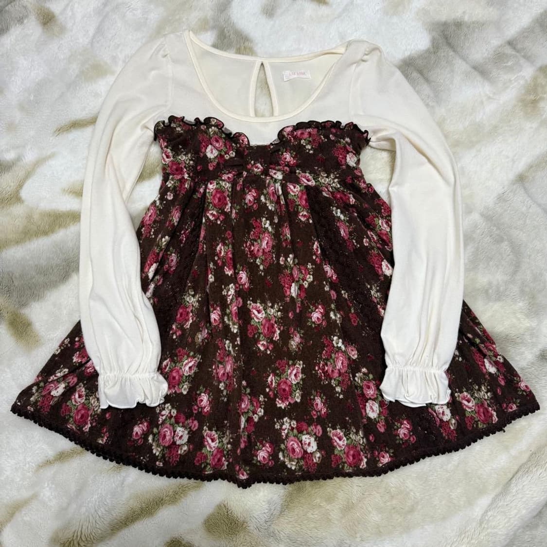 리즈리사 빈티지 히메갸루 초코딸기맛 로걀 프릴 레이스 미니원피스 상품이미지1