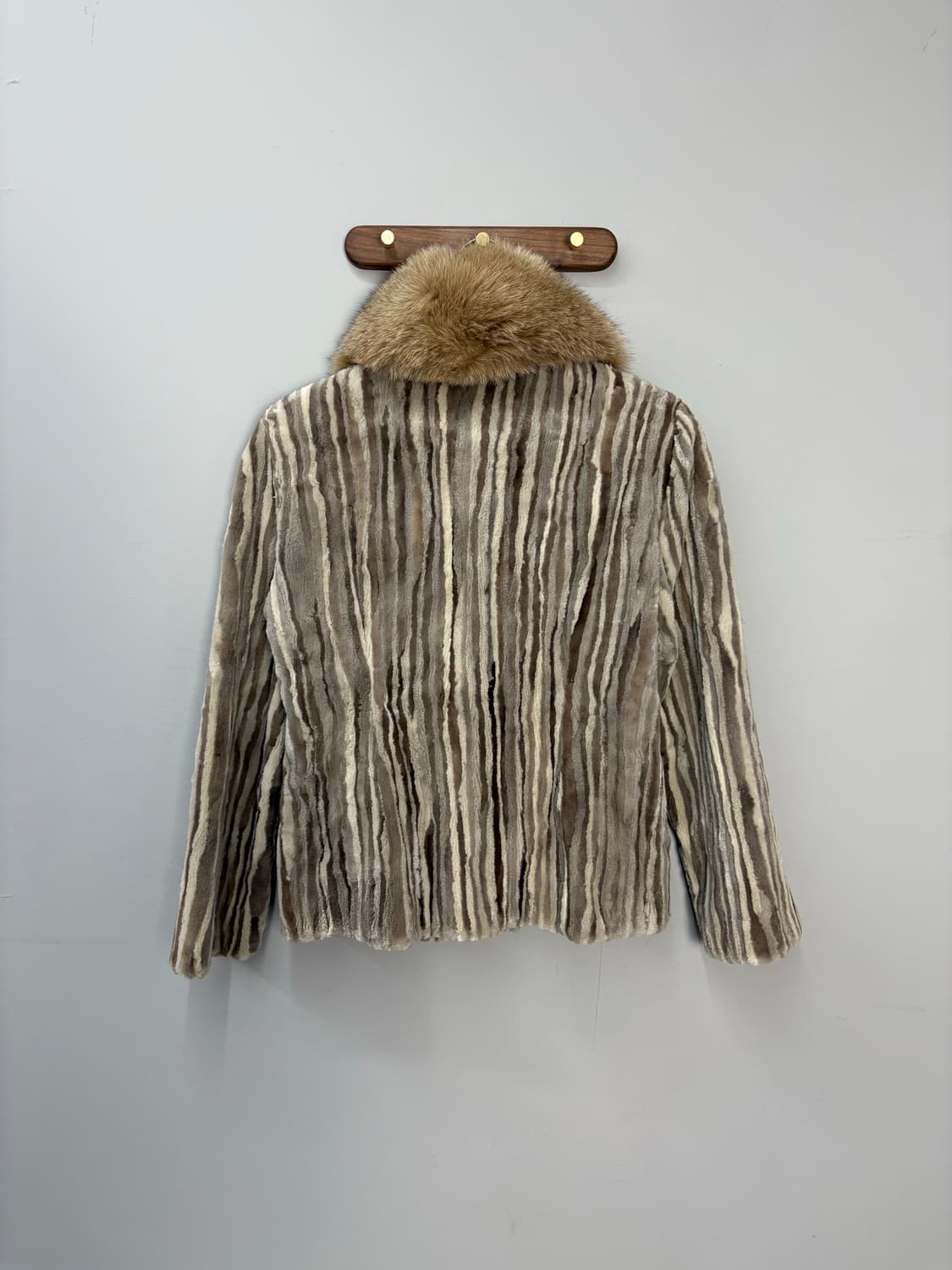 빈티지 JINDO 스트라이프 패턴 퍼 자켓 A2778 상품이미지5