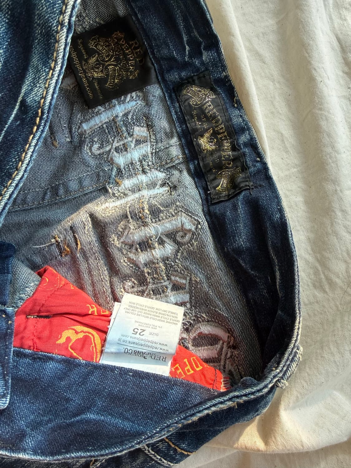 레드페퍼 해골 로우라이즈 부츠컷 데님 상품이미지10