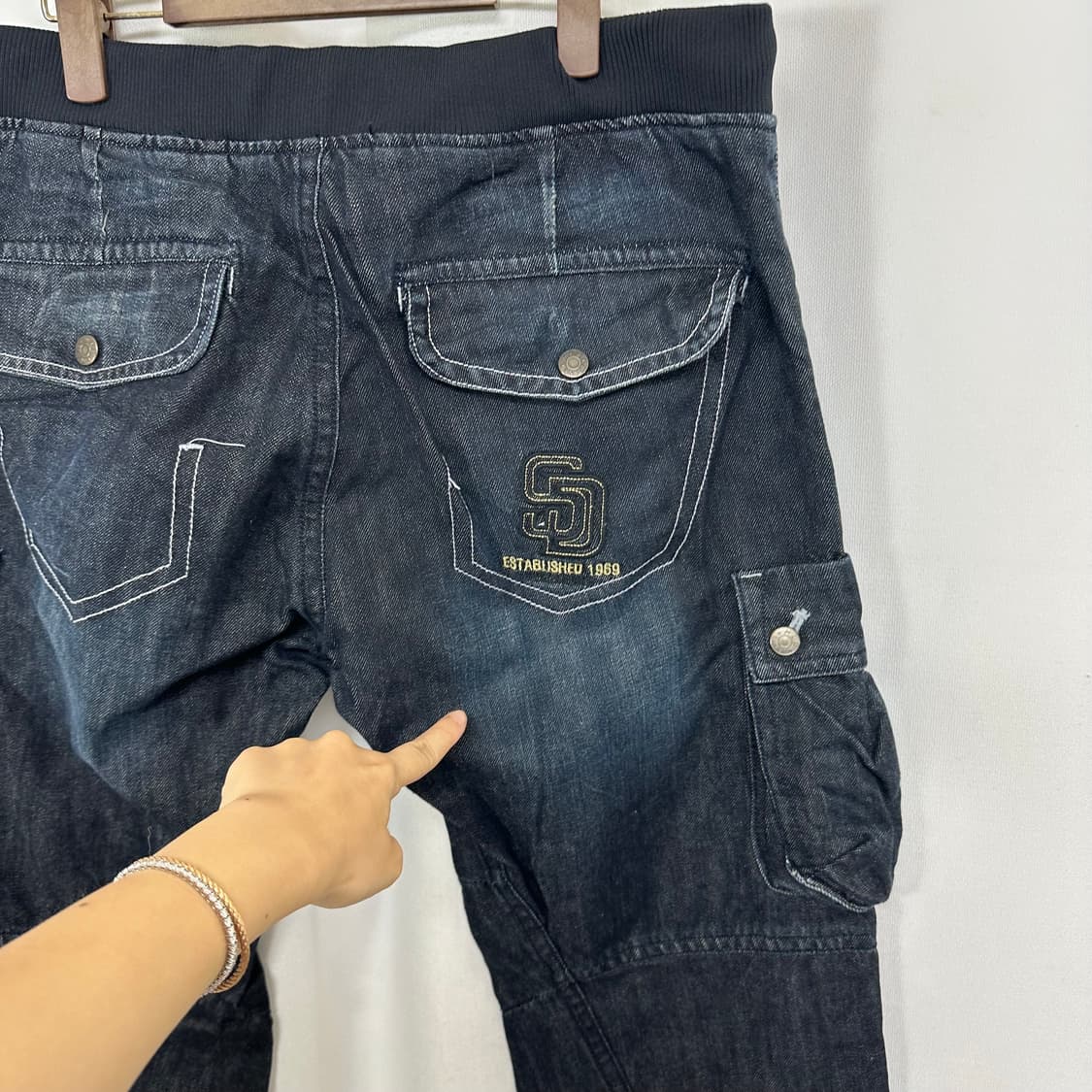   MLB 남자 밴딩 면 데님팬츠 빅사이즈 86 (38-39인치) 상품이미지6