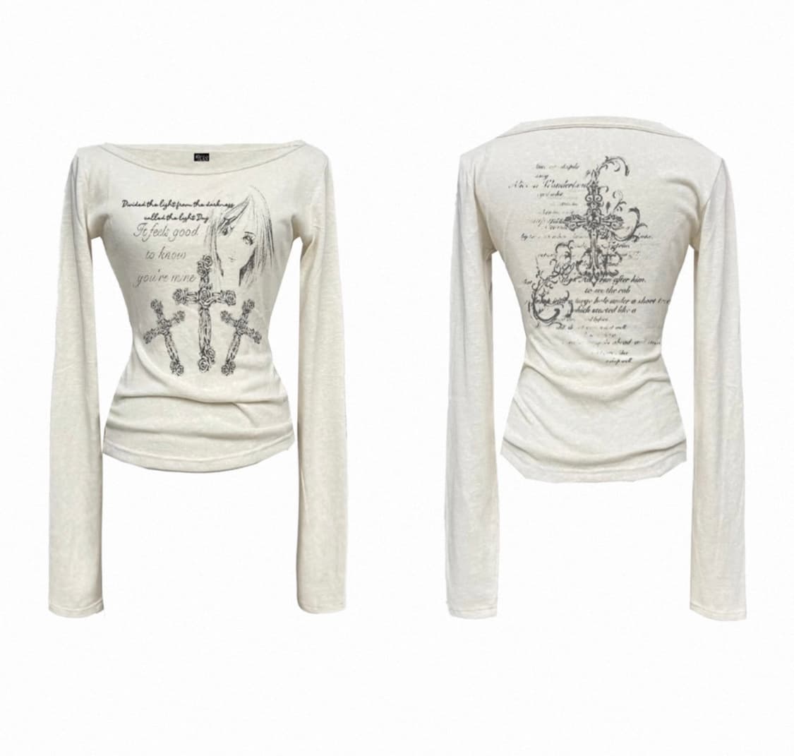 Gods plan 십자가 티셔츠 핀터레스트 빈티지 베메클 갸루 상품이미지1