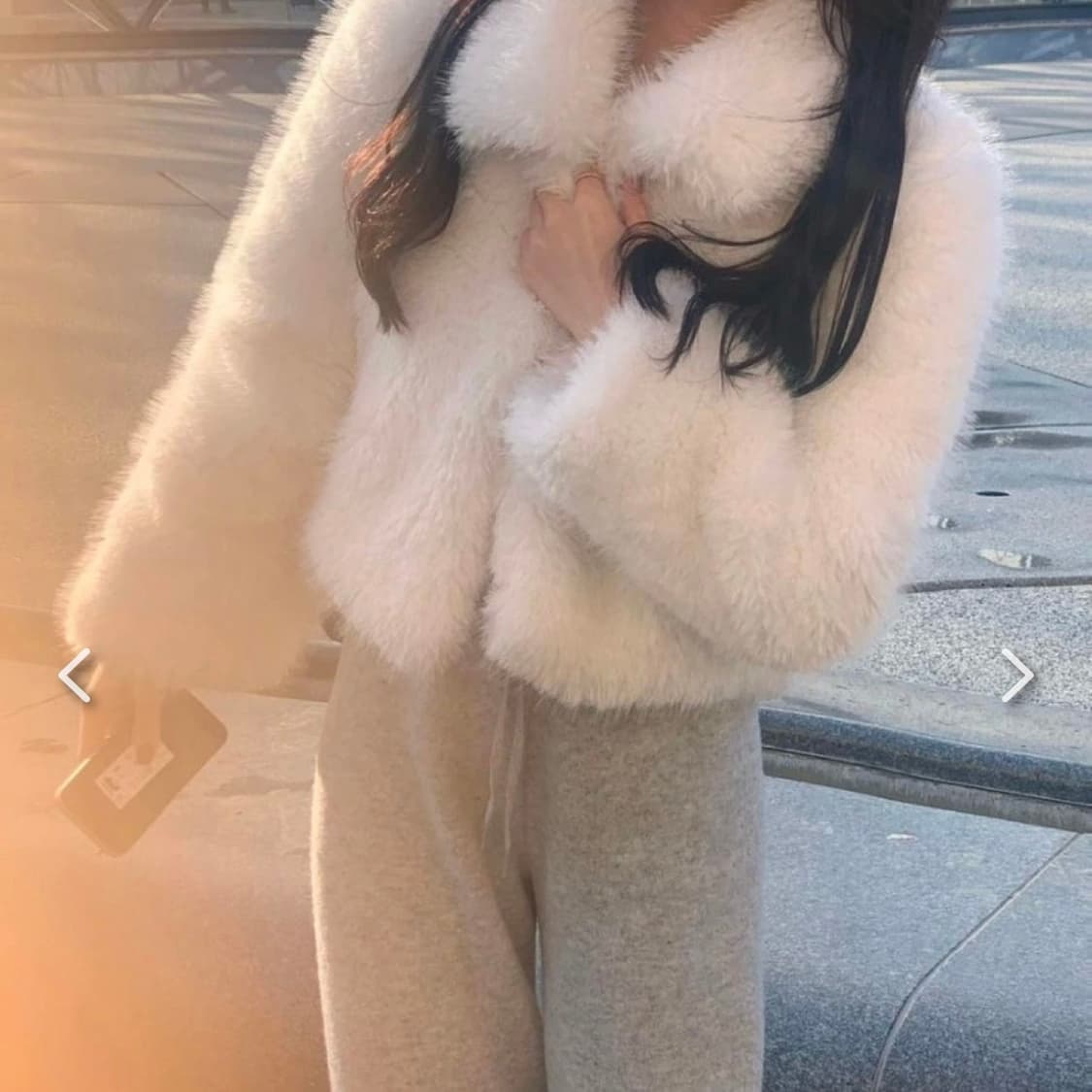 레예마켓 카라 퍼자켓 화이트 아이보리 상품이미지1