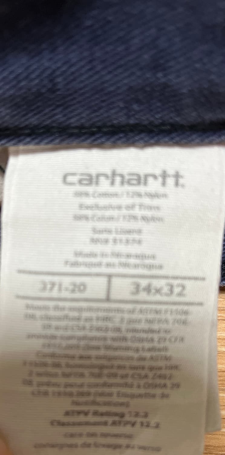 칼하트 FR 리플렉티브 데님 카펜터 워크팬츠 34x32 상품이미지4