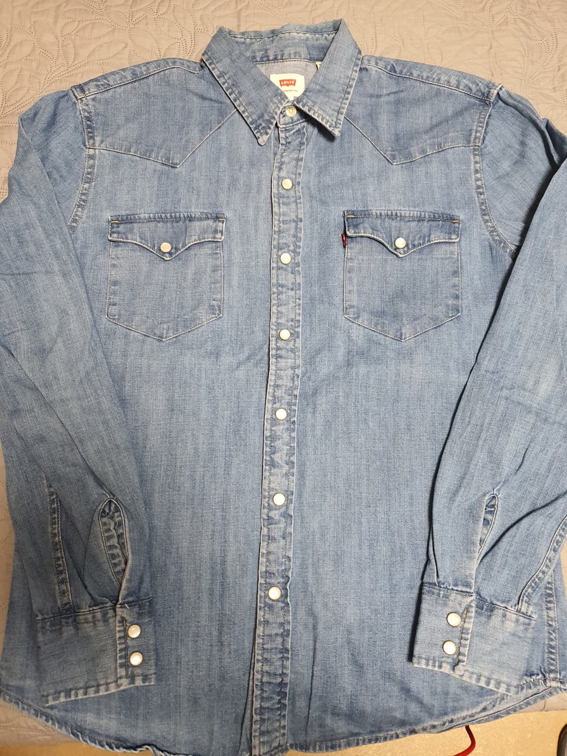 Levi's 리바이스 클래식 웨스턴 연청 데님 셔츠 M 상품이미지3