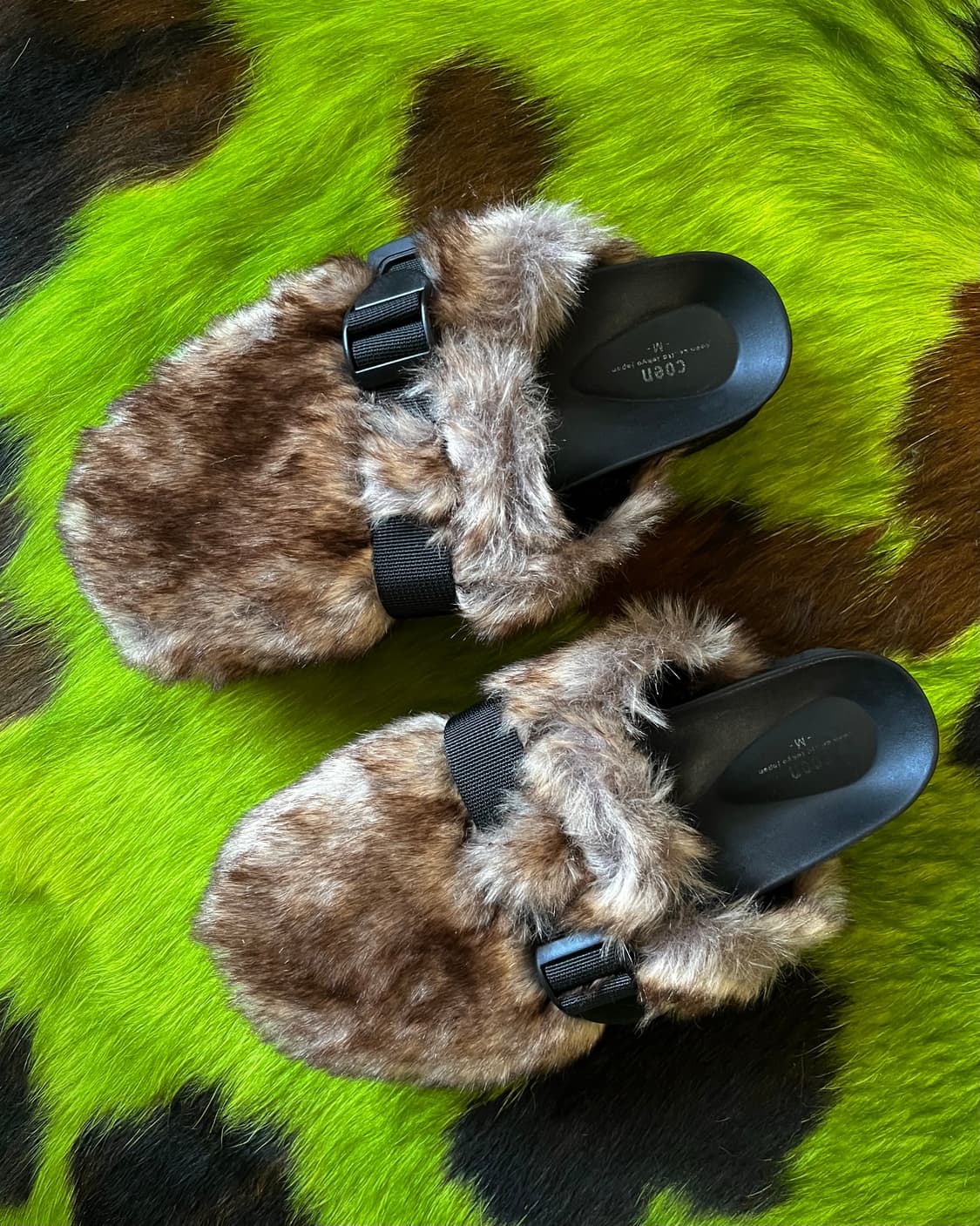 Coen Japan Brown Fur Trim Slippers 상품이미지5