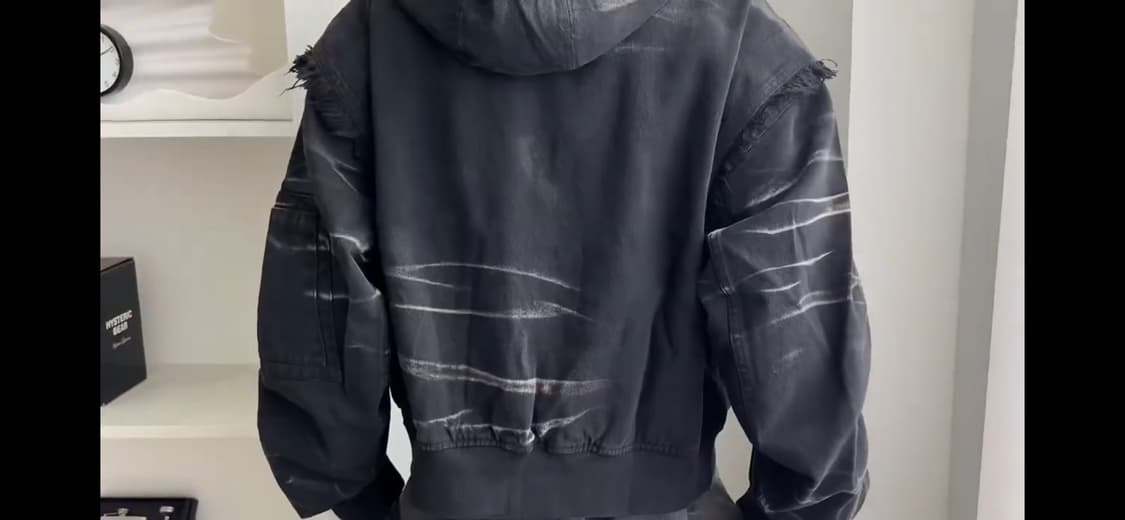 blr)워시드 데님 후드 집업 상품이미지4