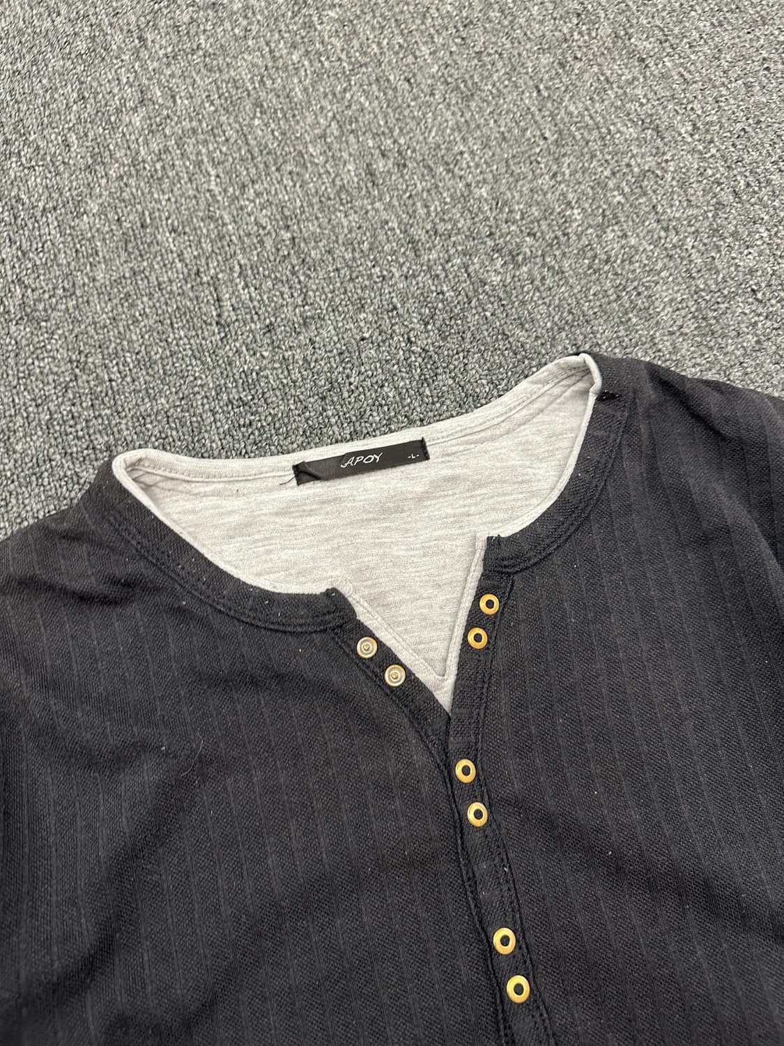 L) 재패니즈 빈티지 APOY 헨리넥 레이어드 롱슬리브 긴팔티 상품이미지3