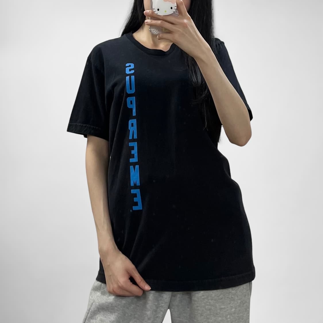 슈프림 x 트레셔 플레임 반팔 티셔츠 블랙 상품이미지1