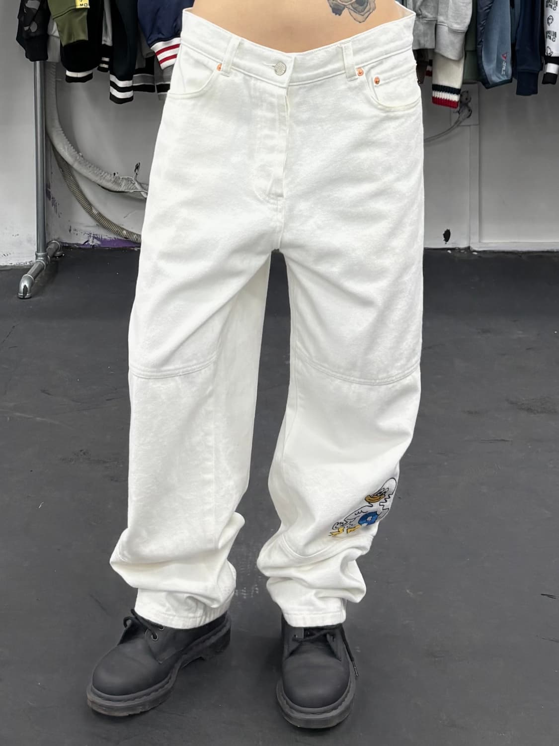 팔라스 덕 화이트 데님팬츠 상품이미지2