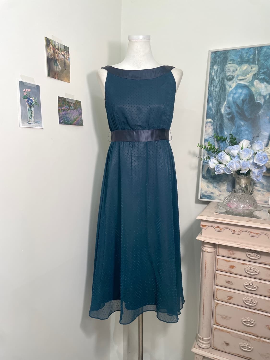 bluegreen dot summer chiffon opc(size-M) 상품이미지1