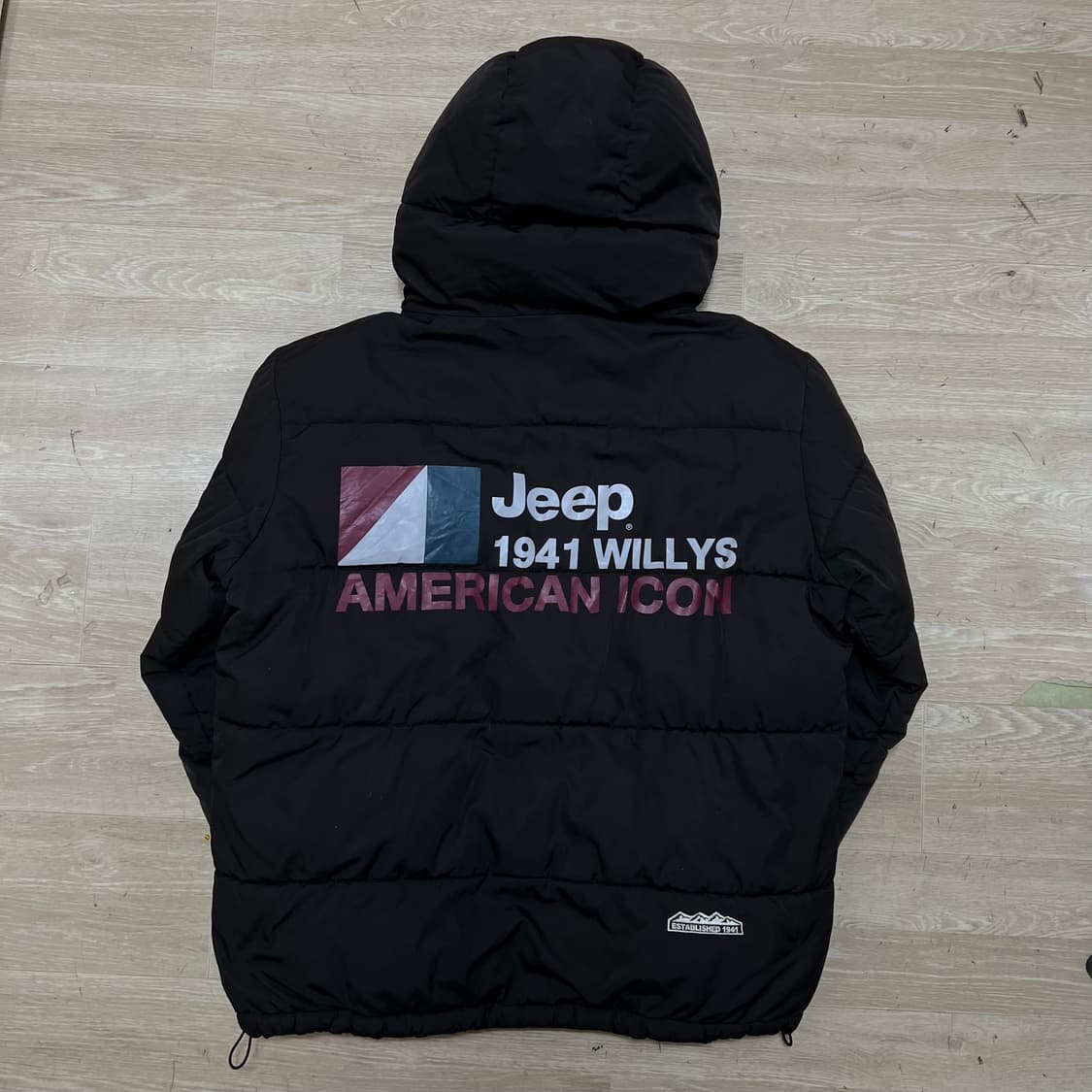 지프 JEEP 덕다운 빅로고 후드 패딩 점퍼 [블랙] XL/105 상품이미지5