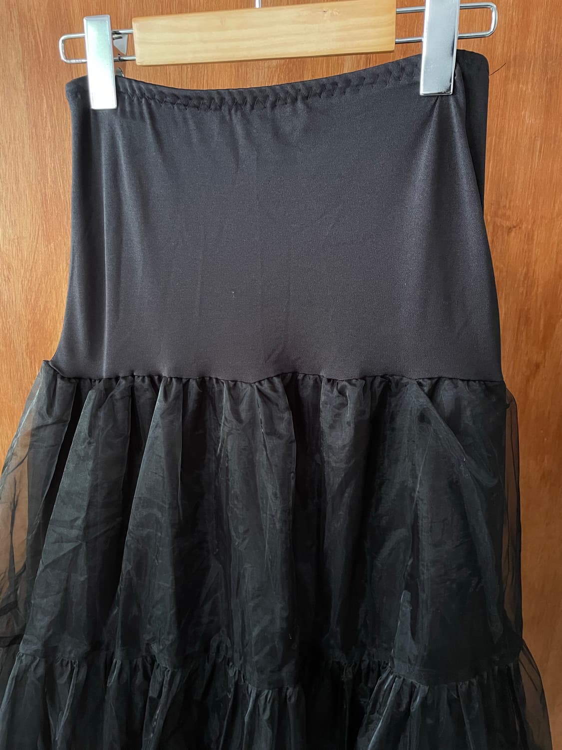 Black organza tiered long skirt 상품이미지3