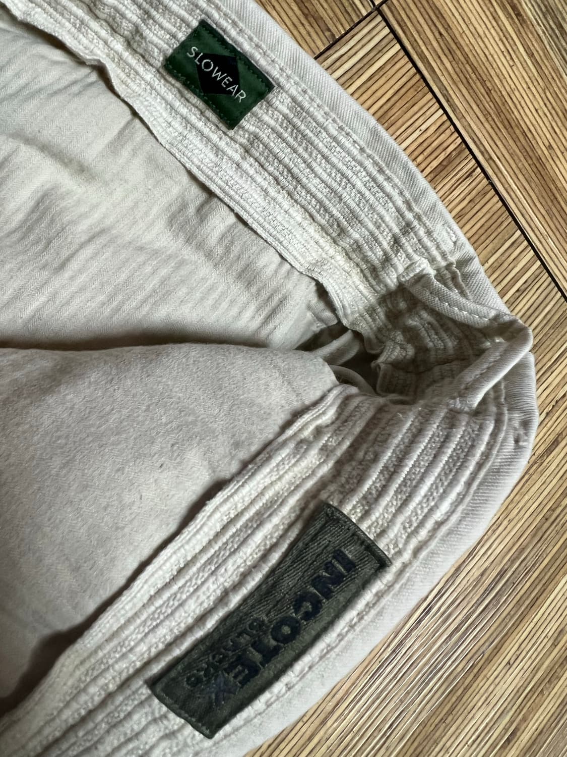 슬로웨어 인코텍스 캔버스 스웨트 슬림핏 베이지 32 새상품 상품이미지6