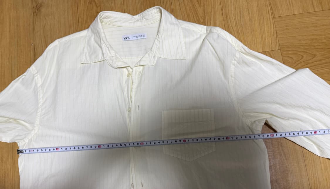 자라 스트라이프 셔츠 yellow 상품이미지5