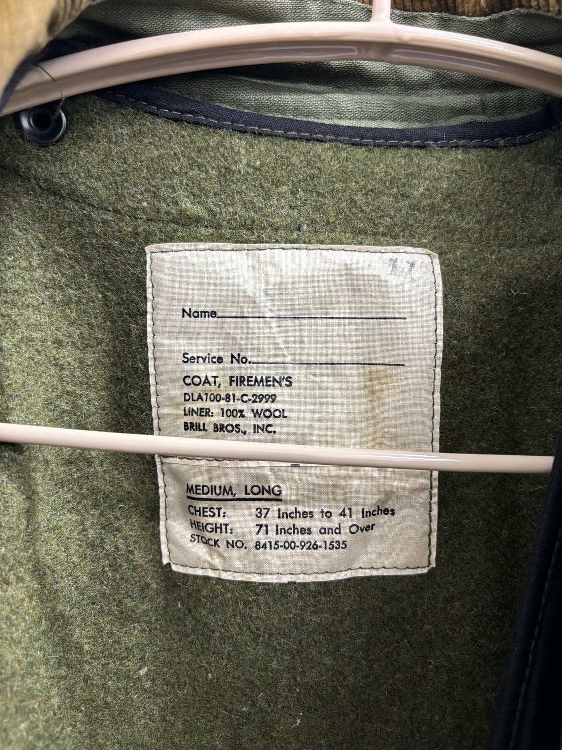 80's 미군용 빈티지 파이어맨 토글 코트 상품이미지5
