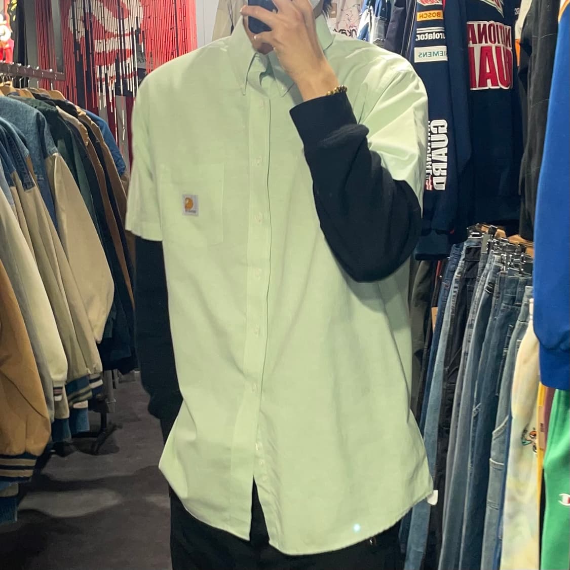 [IM] carhartt 칼하트 민트그린 반팔셔츠 상품이미지4