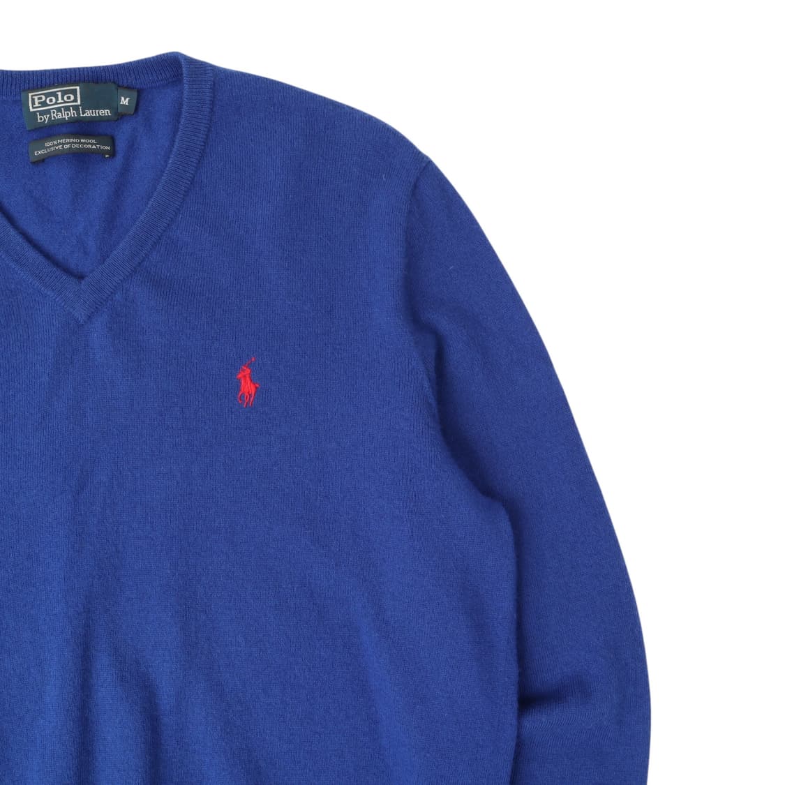 폴로 랄프로렌 블루 메리노 울 브이넥 니트 상품이미지3