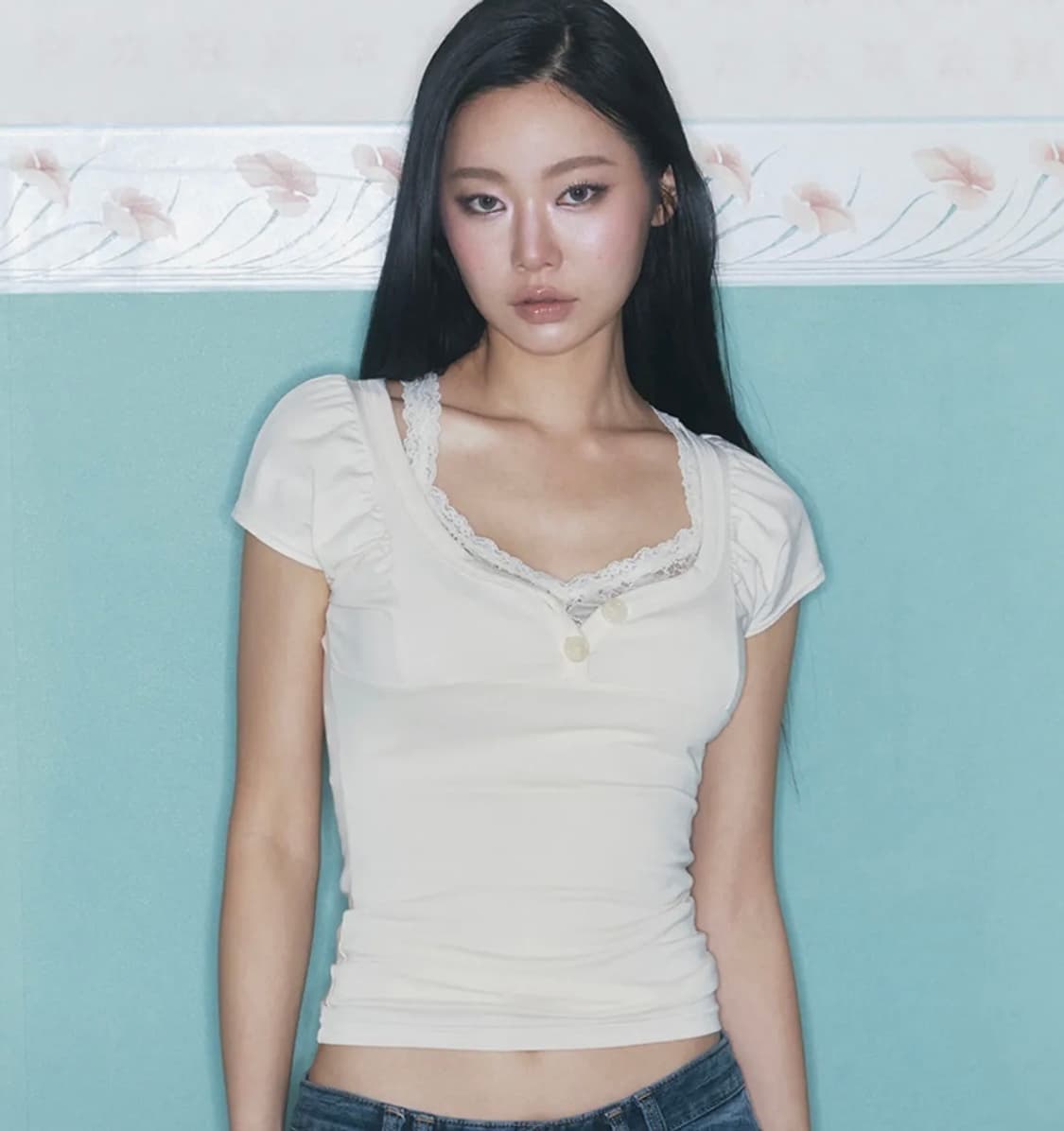 플리즈노팔로우 시아 버튼 셔링탑 레몬 상품이미지2