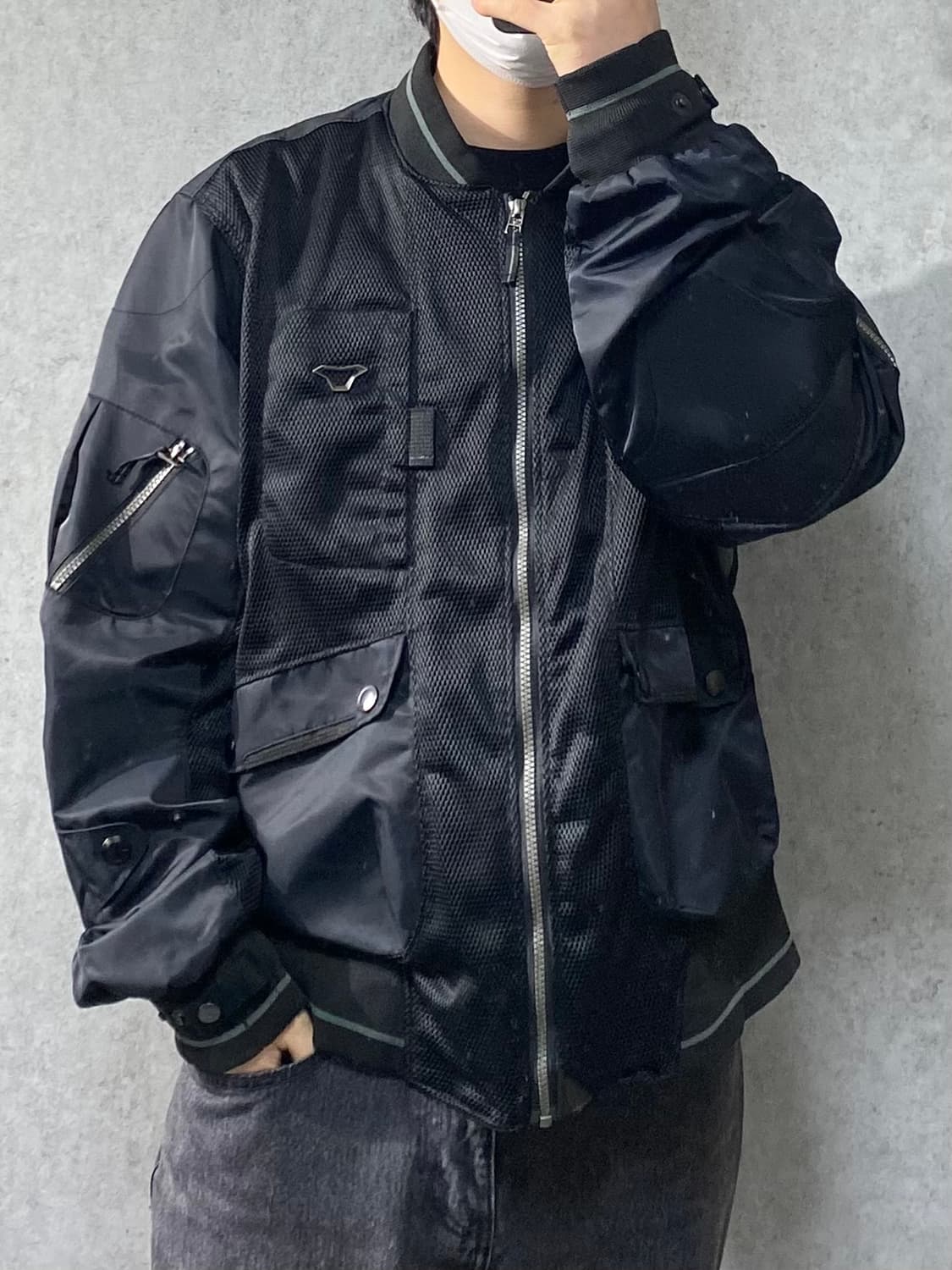 [3XL] MACNA 블랙 매쉬 바이커 자켓 상품이미지10