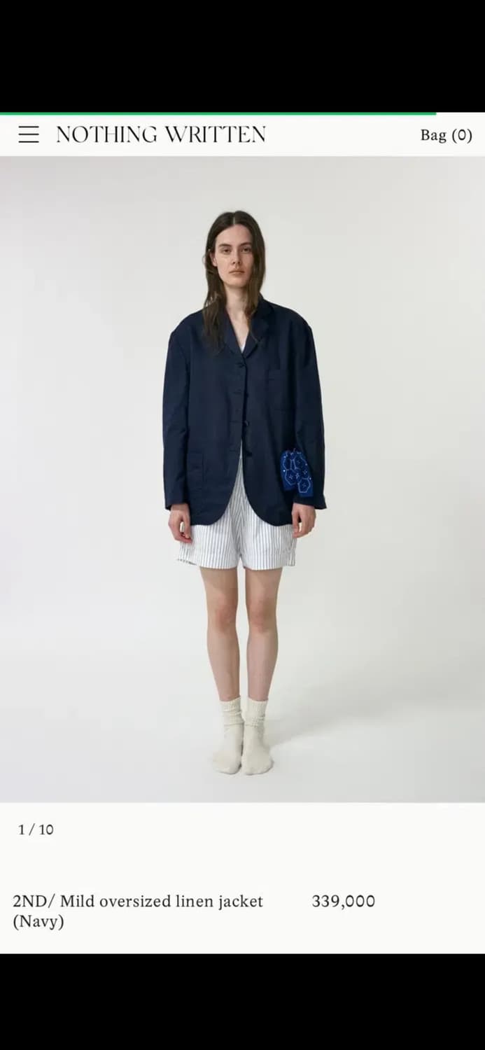 낫띵리튼 Mild oversized linen jacket (Navy) 상품이미지1