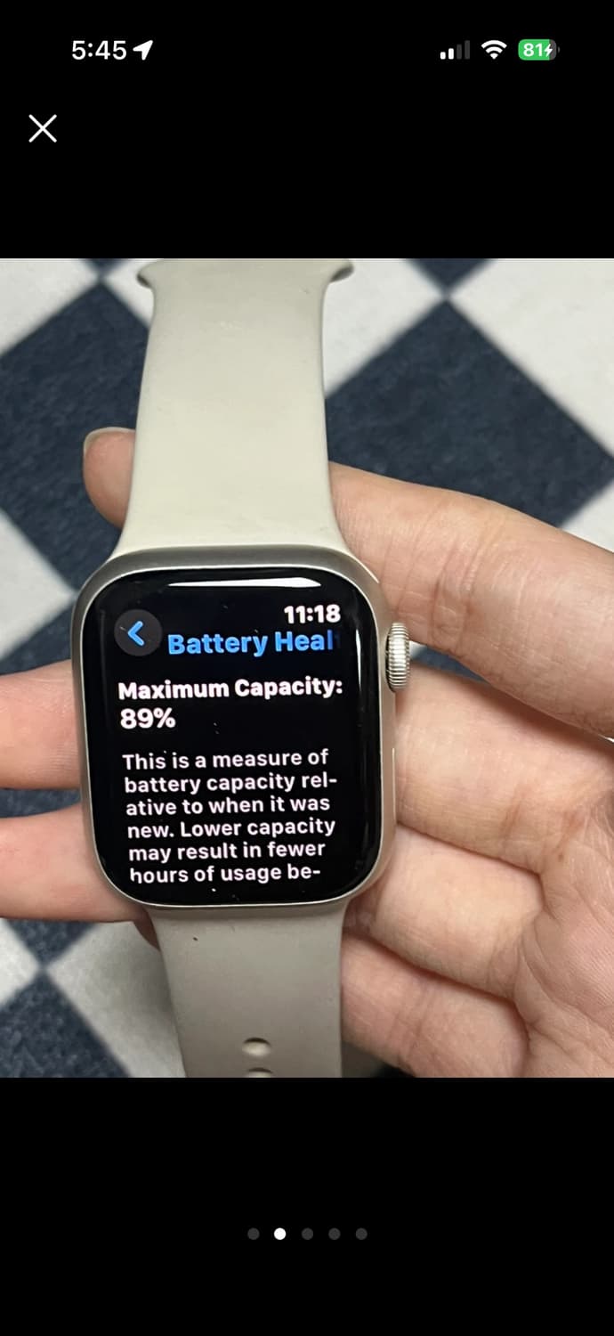 애플워치 7 GPS 41mm 스타라이트 풀박스 충전케이블 포함 케이스 상품이미지2