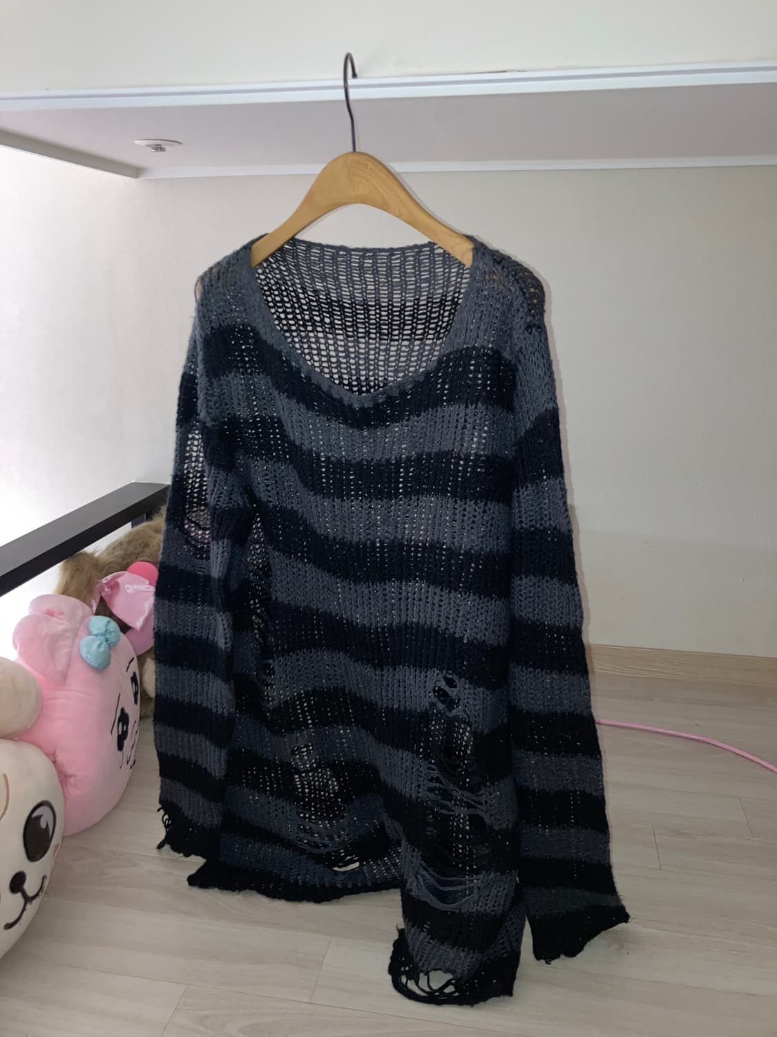 니혼진 히피 우라하라 벌룬팬츠 야상 그런지 니트 미쏘 목도리 숏자켓 코디 상품이미지4