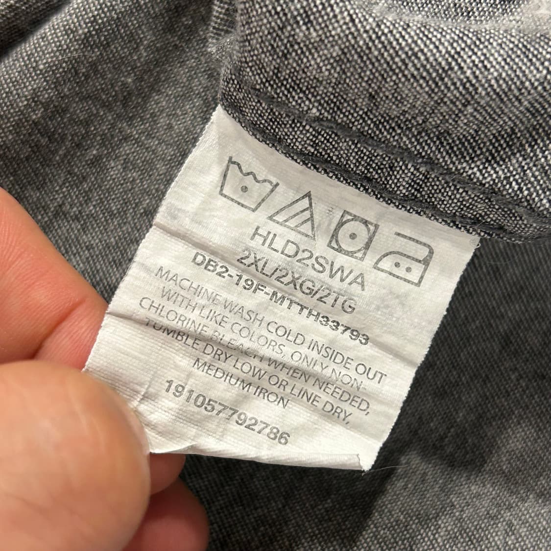 [2XL] 랭글러 투포켓 빈티지 흑청 셔츠 A466 상품이미지8