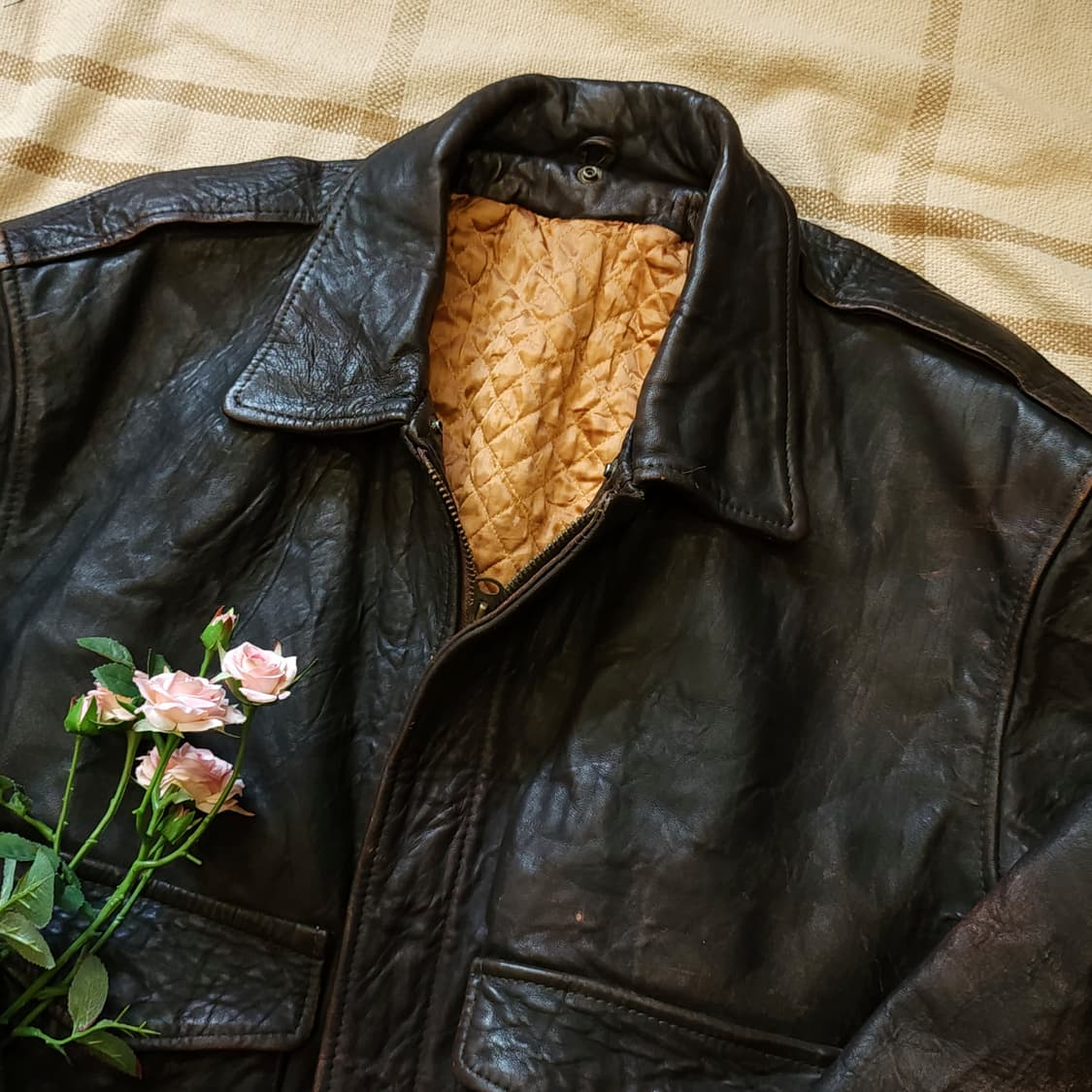 90s 빈티지 가죽자켓 A2 레더자켓 레더 플라이트 재킷 52 상품이미지5
