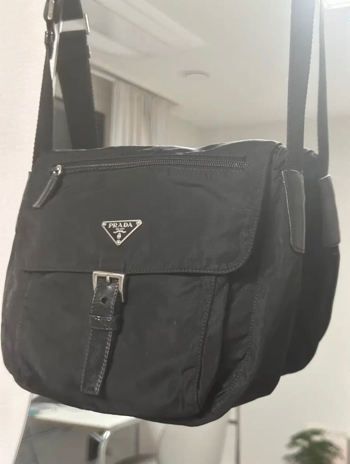 정품 프라다 포코노 나일론 크로스백 주우재백 메신저백 상품이미지5