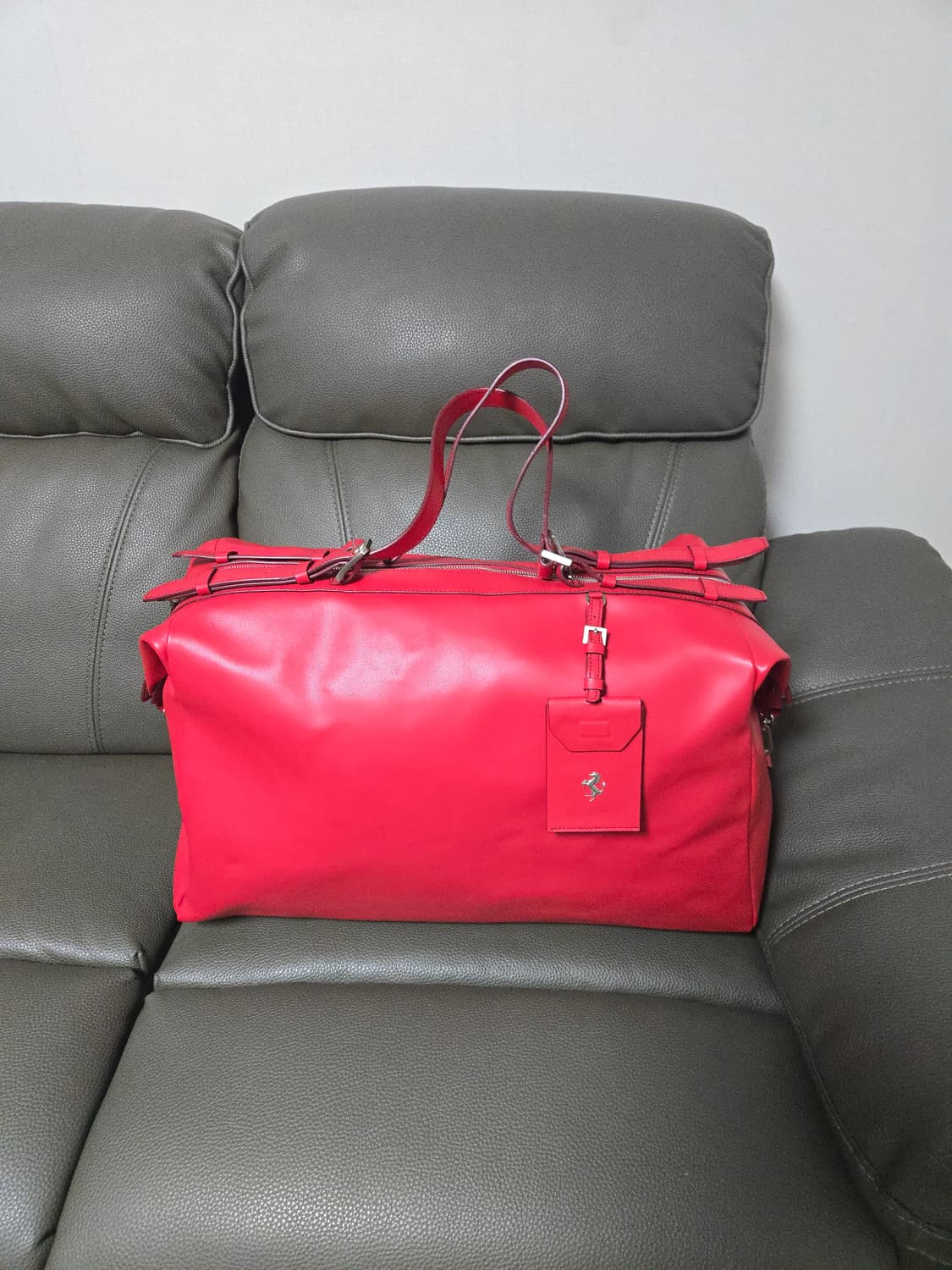 페라리 레드 정품 보스턴백 상품이미지2