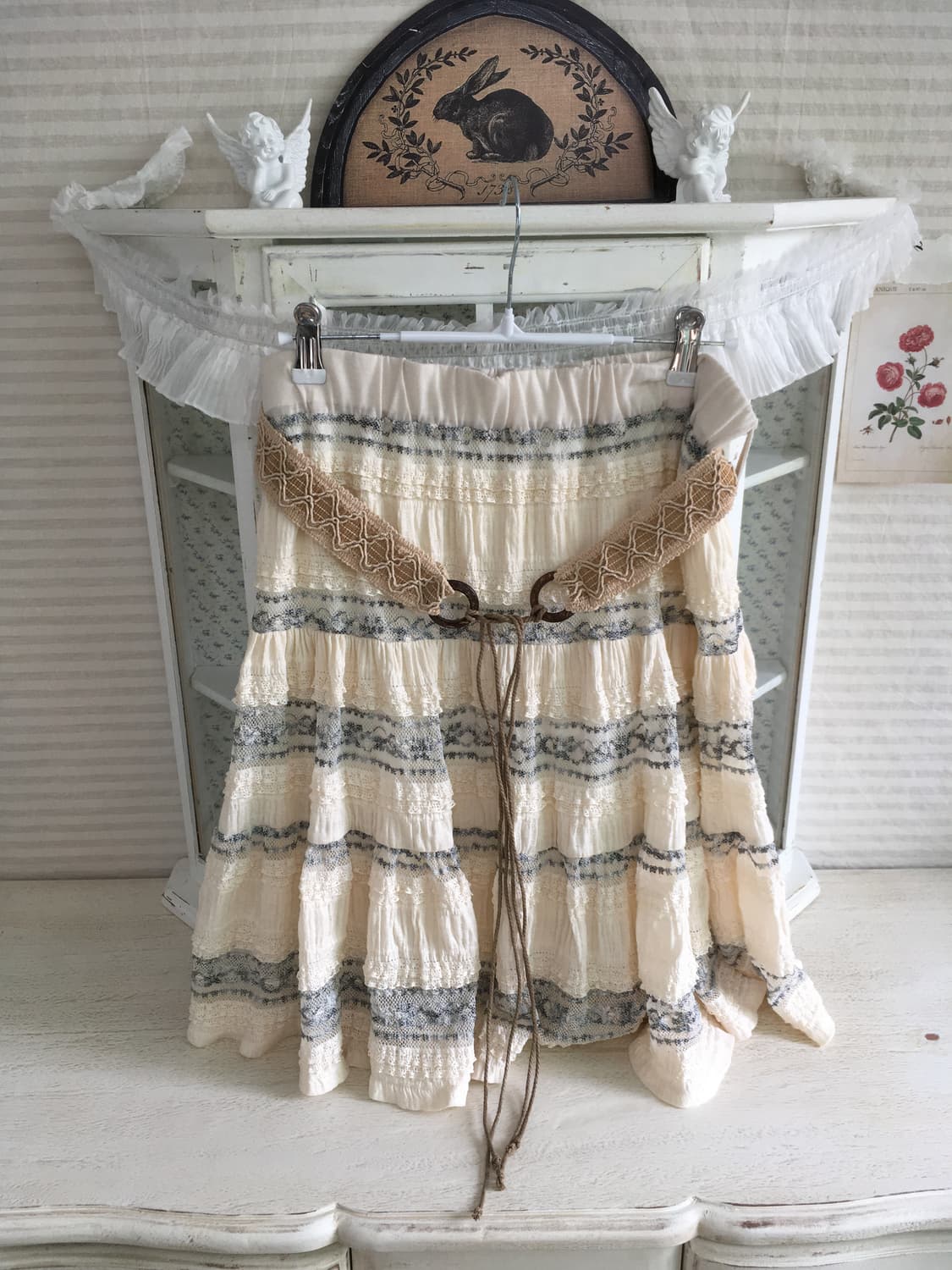 jpn vintage fairy lace cancan midi skirt 상품이미지8