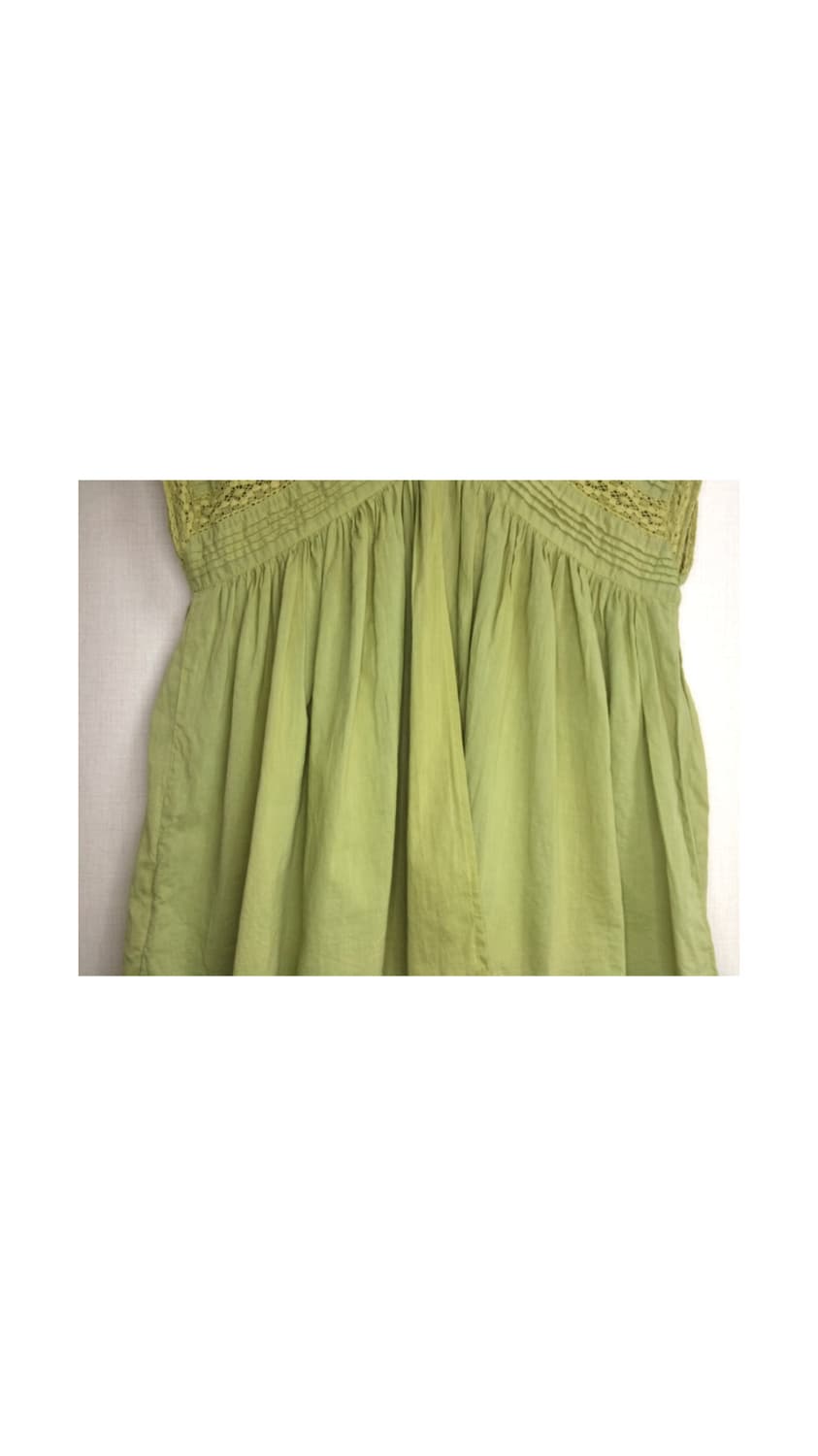 빈티지 그린 레이스 오픈 슬리브리스 튜닉 상품이미지4