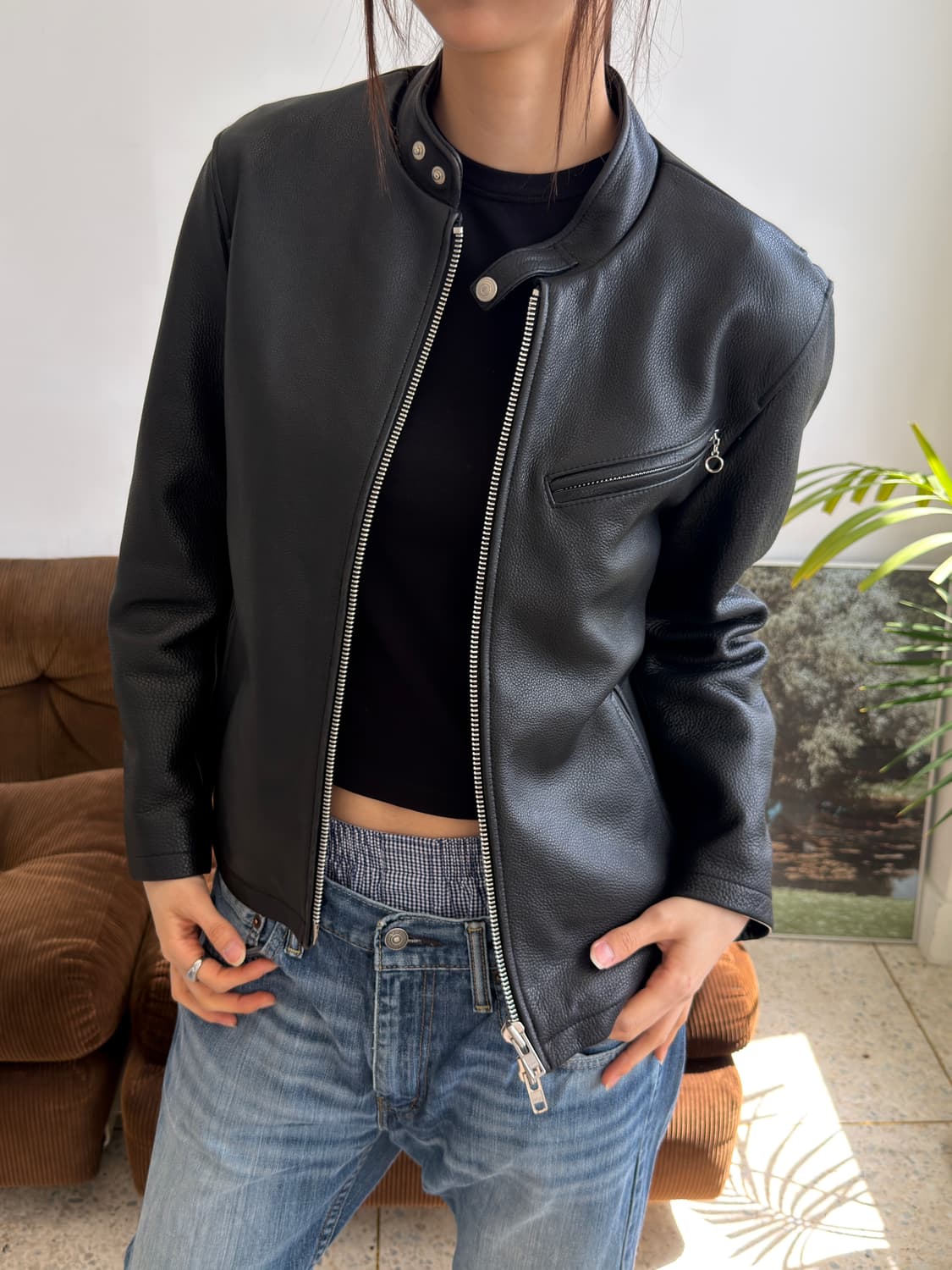 싱글 라이더 레더 자켓 상품이미지2