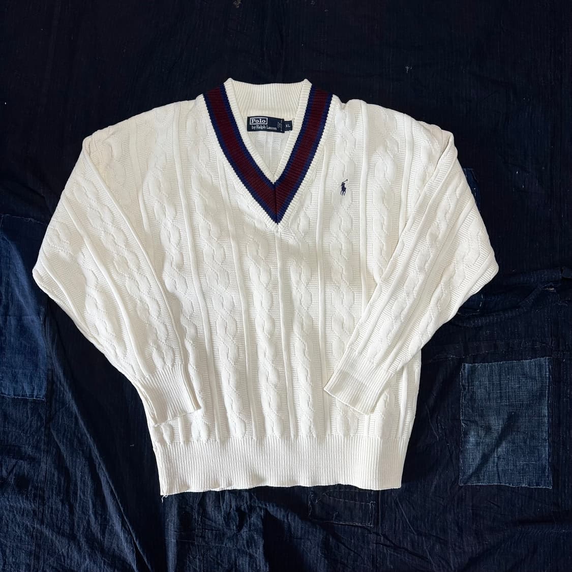 90‘s 폴로 랄프로렌 크리켓 울 스웨터 XL 상품이미지1