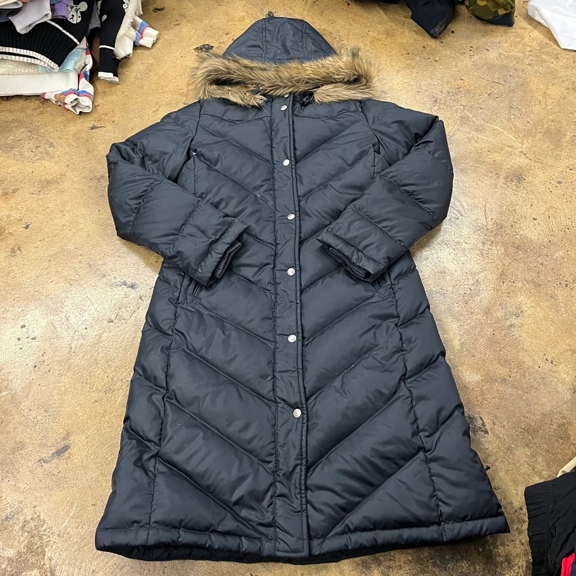 [정품/S] 폴로 진스 블랙 퍼 후드 롱패딩 점퍼 b18 상품이미지2